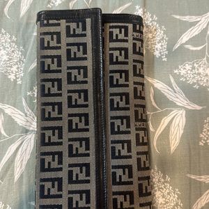 Fendi Grey Zucchino Canvas Wallet