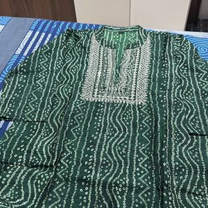 Green Party Wear Kurta