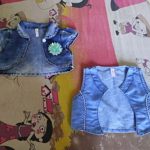 Hand 🌸 Print Jean Kid Girls Jackets