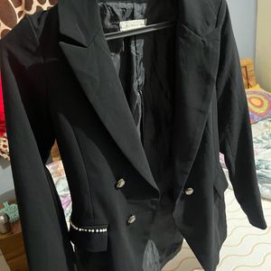 Black blazer With golden buttons Look Elegant