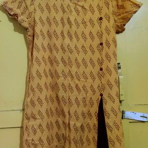 Mustard Yellow Beautiful Kurti On Offer