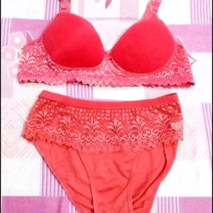 [Combo Of Beautiful Padded Bra With Panty Set]