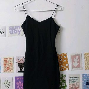 Black V Neck Mini Dress