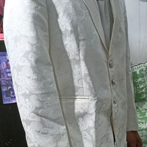 White Embroidery Design Suit