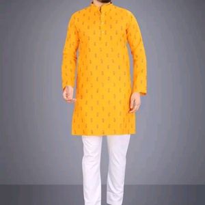 New Cotton Blend Kurta Pyjama Set