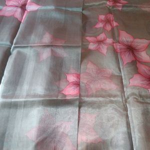 Grey Organza Saree