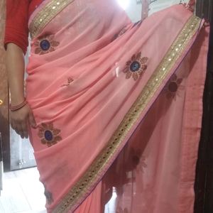 Saree With Stitched Blouse