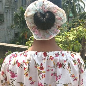 Lace Added Floral Scrunchie