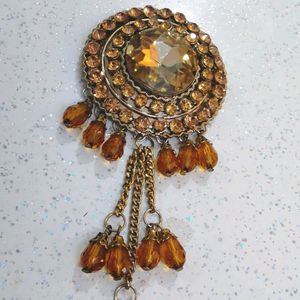 Rhinestone Golden Juda Brooch