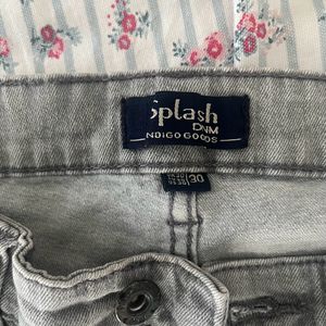 SPLASH DENIM SKINNY JEANS FIT GREY