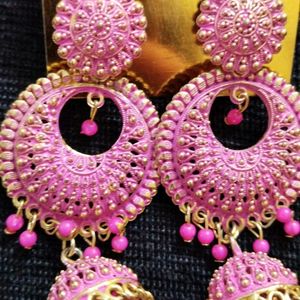 Pink-Golden Earrings