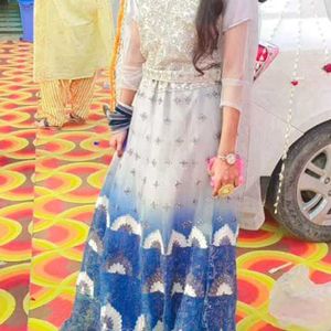 New Blue And Grey Lehenga