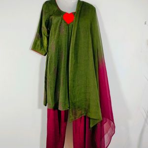 Olive Green Casual Kurta (Women's)