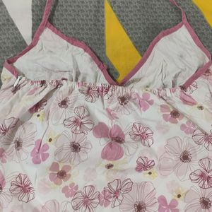 Cute Floral Print Pink Dress