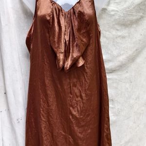 SATIN BROWN DRESS