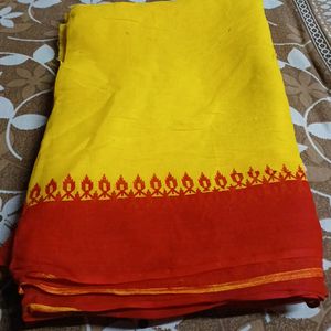 Cotton Bangali Saree But Some Turmeric Stain...