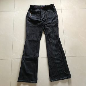 Flared Harjuku Style High Waist Denim