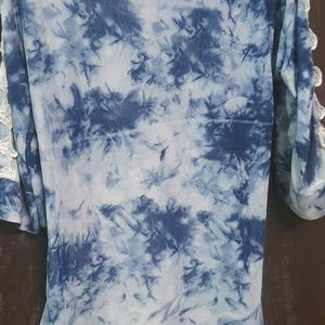 Denim Print Long Top