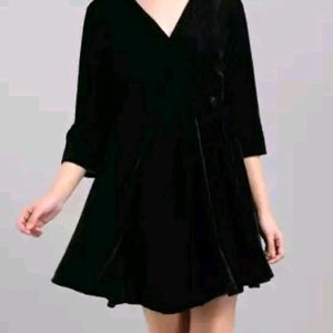 Black Layered Wrap Dress.