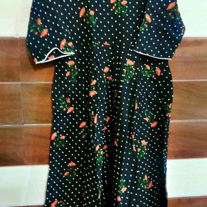 Black A-line Kurti