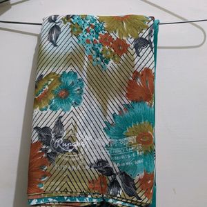 Multicolour Flower Printed Saree