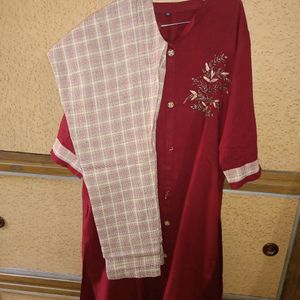 Beautiful Marron Straight Kurta Set