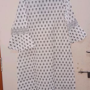 White Printed Kurti