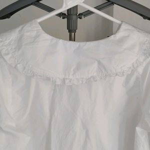 H&m Large-collared blouse Deep Neck-longsleeves