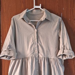 Flared Shirt collar Frock