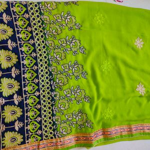 Embroidery Saree☘️