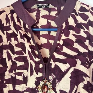 Dark Purple And Cream Kurta