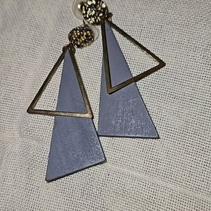 Trendy Triangle Shape Chunky Dangle Earrings