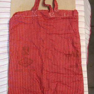 Red Shopping Tote/ Grocery bag/Tiffin Bag