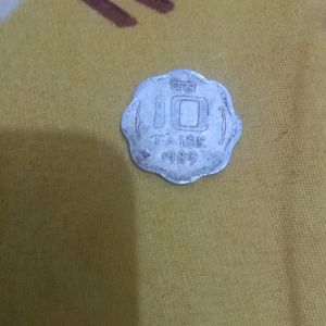 10 Paise Indian 1989
