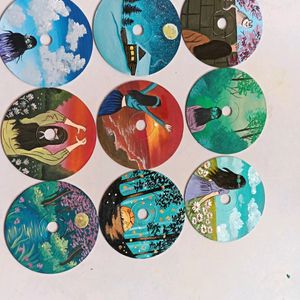 Aesthetic Handpainted CD Art/ Painting