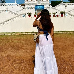 Trendy Plane White Skirt