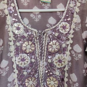 💟 Lavender Silk Kurta