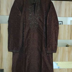 Maroon Designer Kurta Pyjama Set Of Size 40