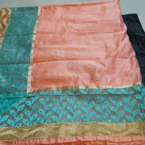 Silk Cotton Saree With Blouse