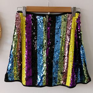 Shein Rainbow Sequin Skirt