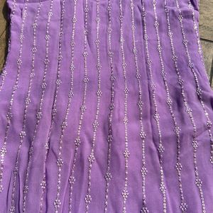 Pure Georgette Lavendar Kurta Set