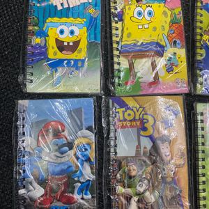 Pack Of 6 3D Cartoon Print Notepads