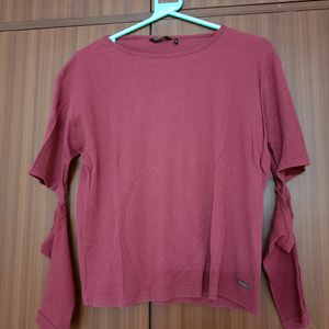 Roadster Ribbed Stylish Sleeve Top