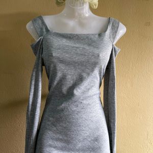 Grey Bodycon Mini Dress 🎀