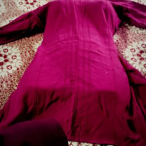 Short Kurta Dark rose Colour