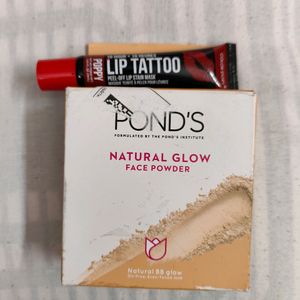 Combo Peel Off Lipstick And Ponds Powdrr