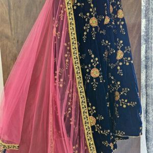 Velvet Lehenga  For Women