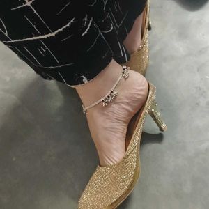 Golden Pencil Heels