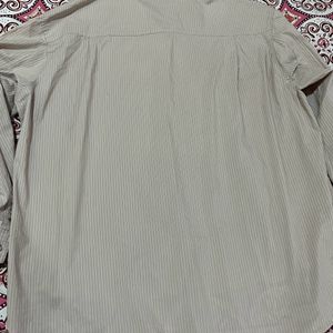 Tan Coloured Shirt With White Stripes