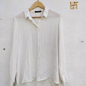 Mango Basic Chiffon White Shirt